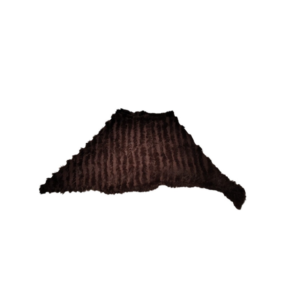 Rabbit Fur‎ Stole Wrap Wool Blend Brown Shawl Elegant Occasion